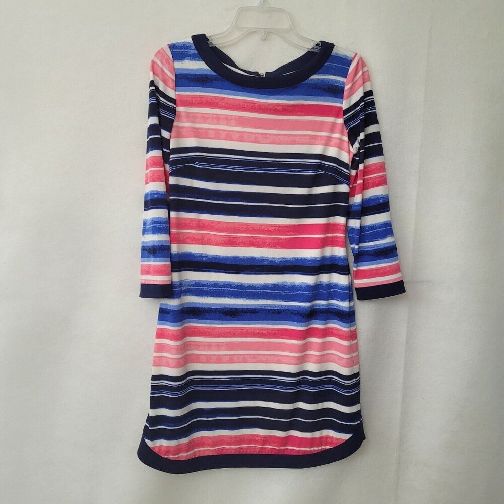 Vince‎ Camuto Striped 3/4 Sleeve Sheath Dress Navy Pink Blue White Size 6